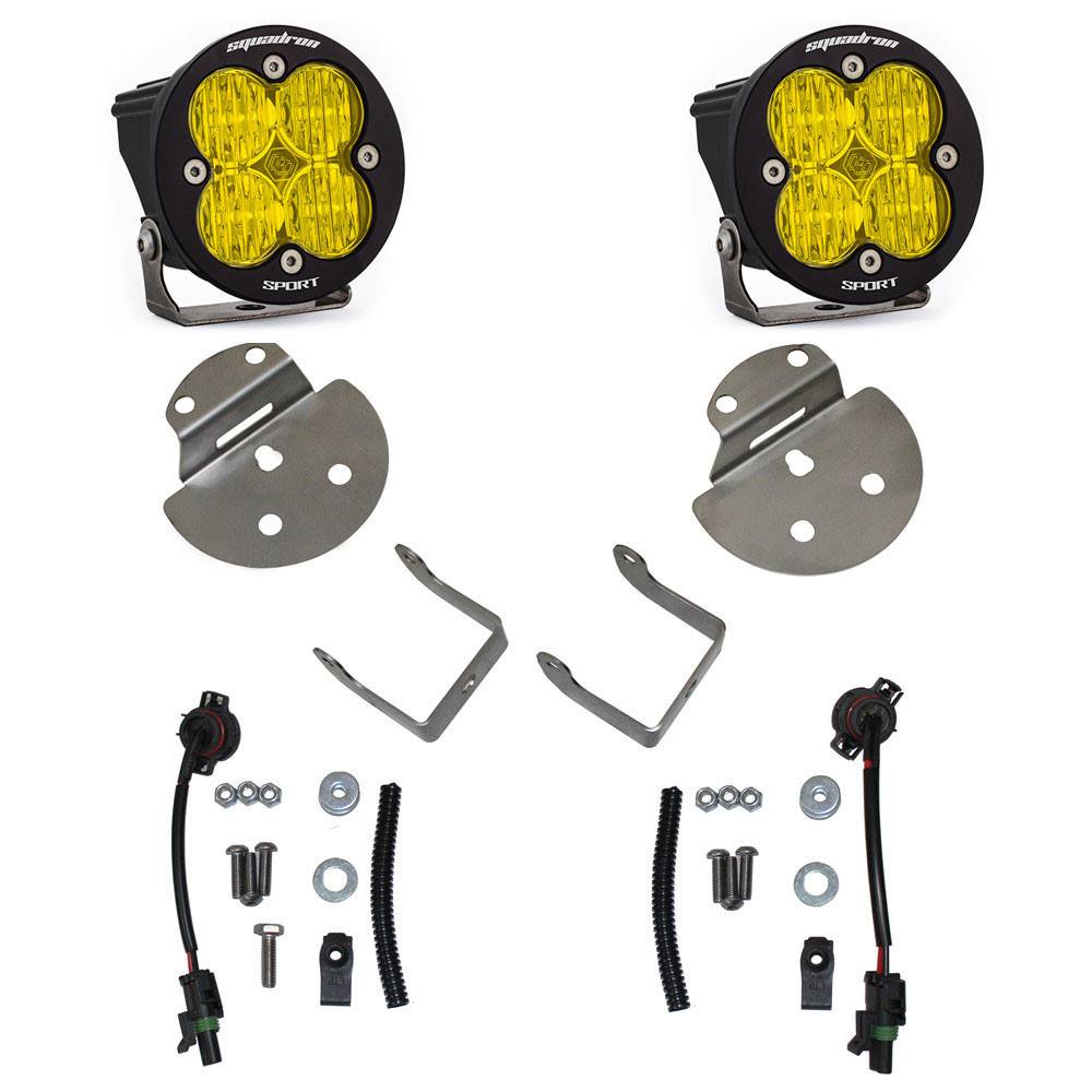 Image of Baja Designs Squadron Sport Amber Fog Light Kit For 15-19 GMC/Chevrolet Trucks