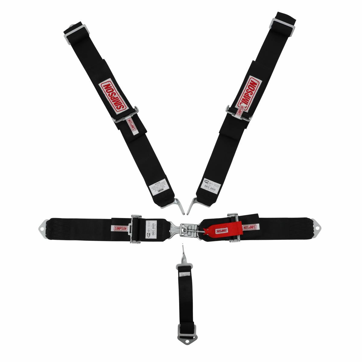 Image of Simpson Racing Std. Latch & Link 5pt. Harness - Black - 3" Military Webbing