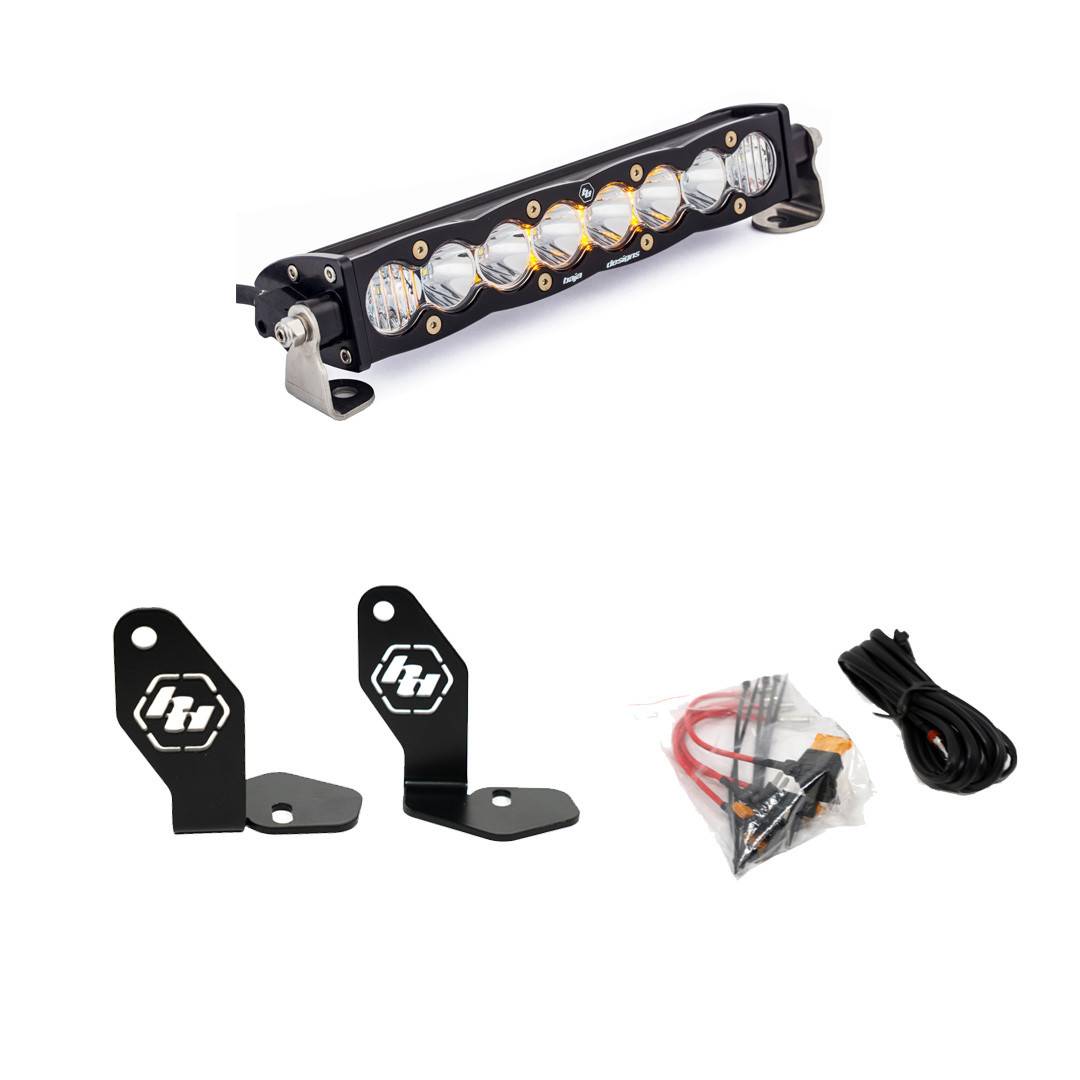 Image of Baja Designs S8 10" Hood Mount Kit Driving/Combo - Clear For 22-24 Polaris RZR