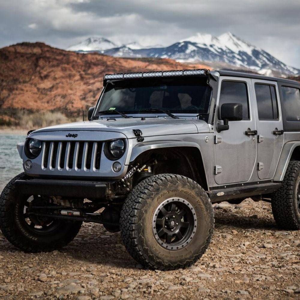 Image of Baja Designs OnX6+ 50 Inch LED Roof Light Bar Kit For 2007-2018 Jeep Wrangler
