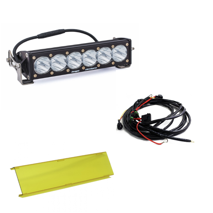 Image of Baja Designs OnX6+ 10" Clear Spot Beam Light Bar w/ Wiring Harness & Rock Guard