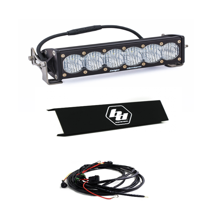 Image of Baja Designs OnX6+ 10" Wide Cornering Light Bar w/ Wiring Harness & Black Guard