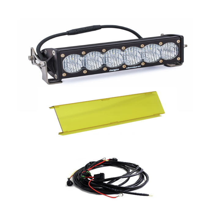 Image of Baja Designs OnX6+ 10" Wide Cornering Light Bar w/ Wiring Harness & Amber Guard