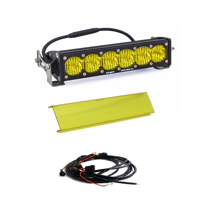 Image of Baja Designs OnX6+ 10" Amber Wide Cornering Light Bar W/ Wiring & Amber Guard