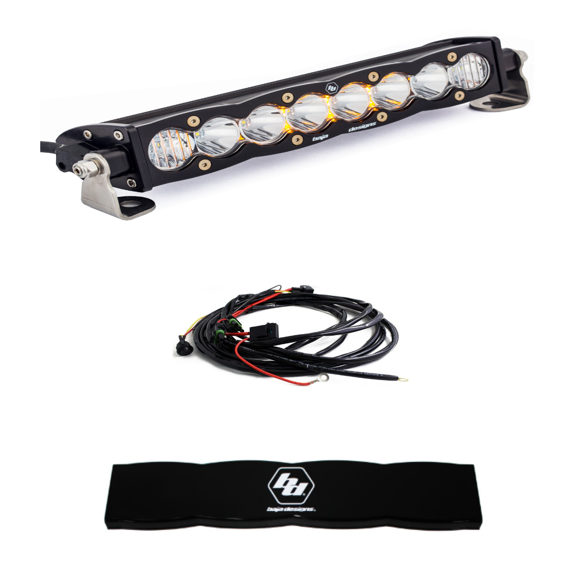 Image of Baja Designs S8 10" Driving/Combo LED Light Bar W/ Wiring Harness & Black Guard