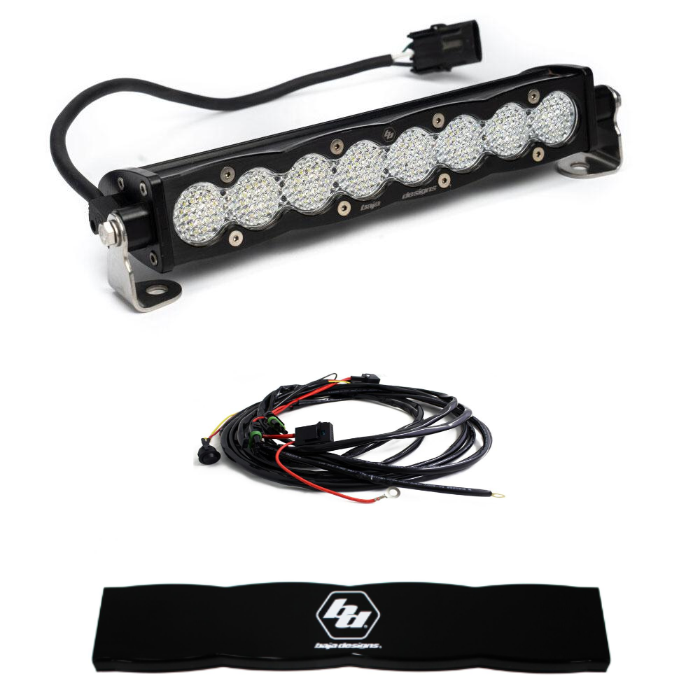 Image of Baja Designs S8 10" Work/Scene LED Light Bar W/ Wiring Harness & Black Guard