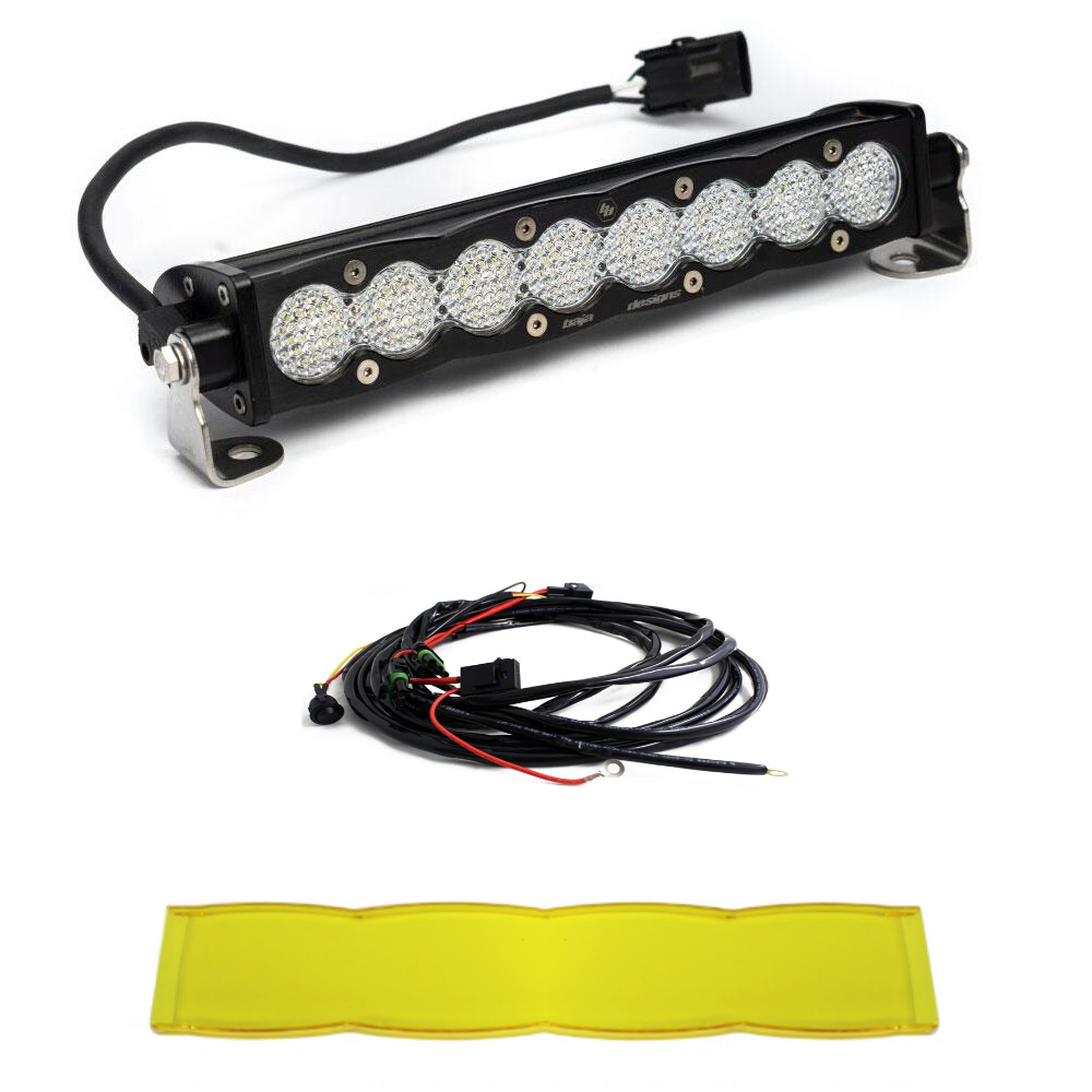 Image of Baja Designs S8 10" Work/Scene LED Light Bar W/ Wiring Harness & Amber Guard