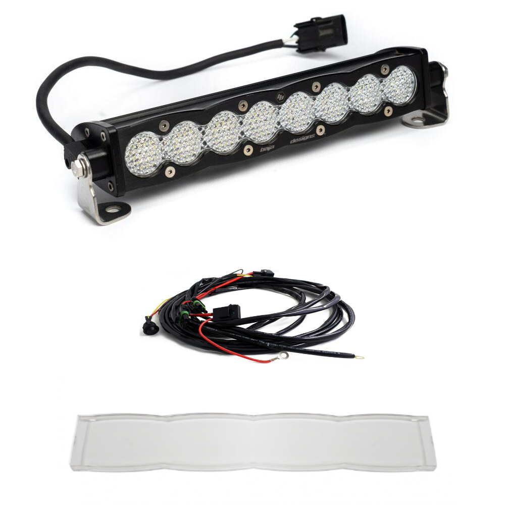 Image of Baja Designs S8 10" Work/Scene LED Light Bar W/ Wiring Harness & Clear Guard