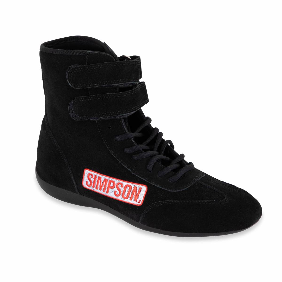 Image of Simpson Racing Hightop Shoes- Satin Suede Toe - Classic Style - Size: 12 - Black
