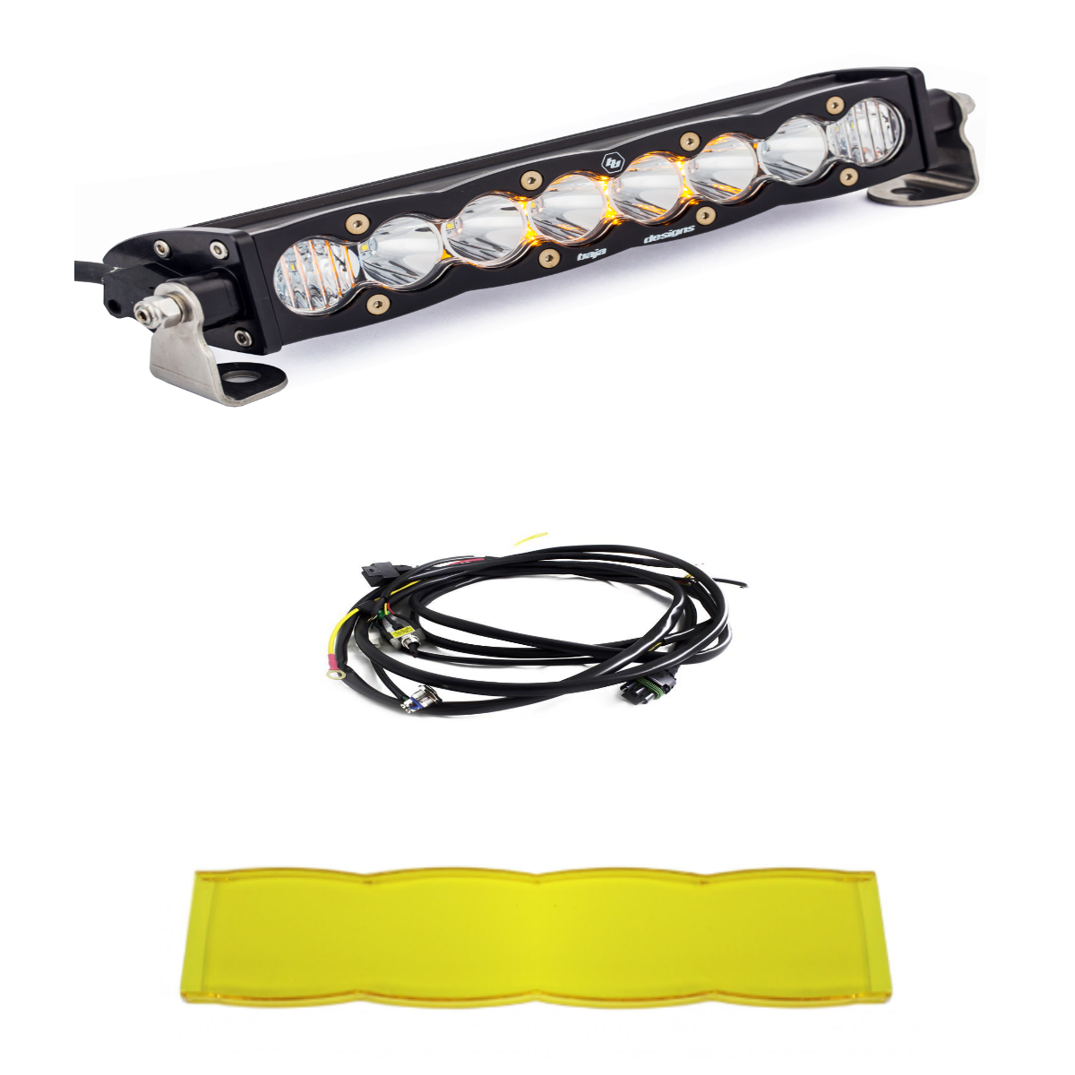 Image of Baja Designs S8 10" Driving/Combo LED Light Bar W/ Wiring Harness & Amber Guard