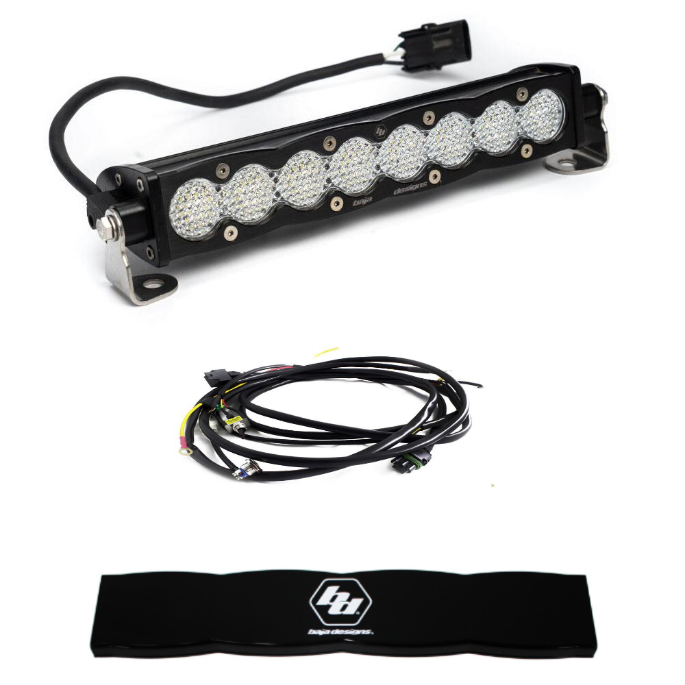 Image of Baja Designs S8 10" Work/Scene LED Light Bar W/ Wiring Harness & Black Guard