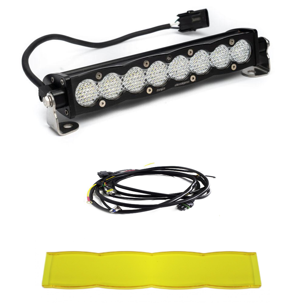 Image of Baja Designs S8 10" Work/Scene LED Light Bar W/ Wiring Harness & Amber Guard