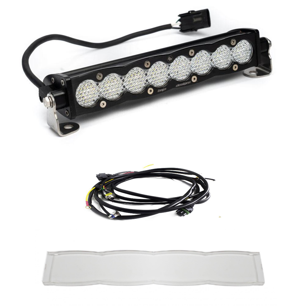 Image of Baja Designs S8 10" Work/Scene LED Light Bar W/ Wiring Harness & Clear Guard