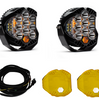 Image of Baja Designs LP9 Pro Spot LED Light Kit w/ Wiring Harness & Amber Rock Guards