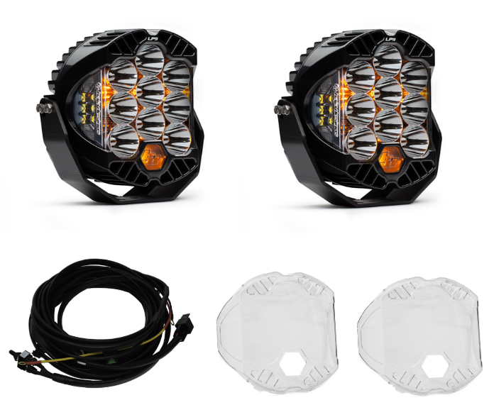 Image of Baja Designs LP9 Pro Auxiliary Spot Light Pod Kit W/ Wiring Harness & Guards