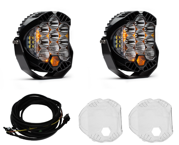 Image of Baja Designs LP9 Pro Driving/Combo Light Pod Kit W/ Wiring Harness & Rock Guards