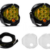 Image of Baja Designs LP9 Pro Amber Spot Light Pod Kit W/ Wiring Harness & Clear Guards