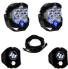 Image of Baja Designs LP9 Pro Driving/Combo LED Light Kit w/ Blue Backlight-Wiring-Guards