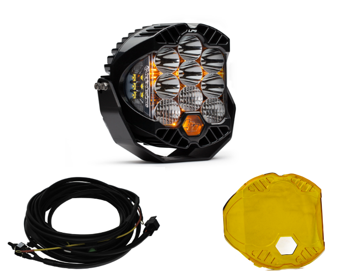 Image of Baja Designs LP9 Pro Driving/Combo LED Light Kit w/ Wiring & Amber Rock Guard
