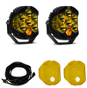 Image of Baja Designs LP6 Pro LED Spot Amber Light Pod Kit w/ Wiring & Amber Rock Guards