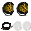 Image of Baja Designs LP6 Pro LED Spot Amber Light Pod Kit w/ Wiring & Clear Rock Guards