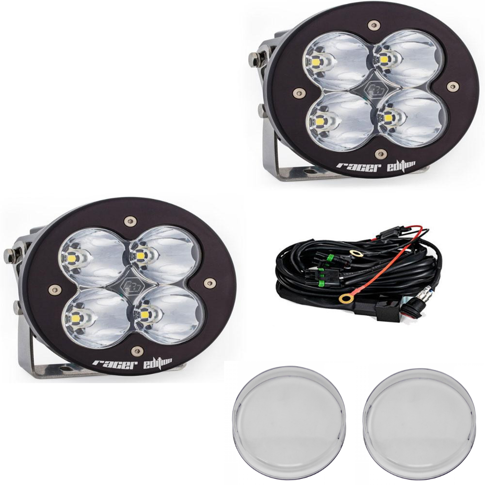 Image of Baja Designs XL-R Racer Edition Clear LED Light Pod Kit w/ Wiring & Rock Guards