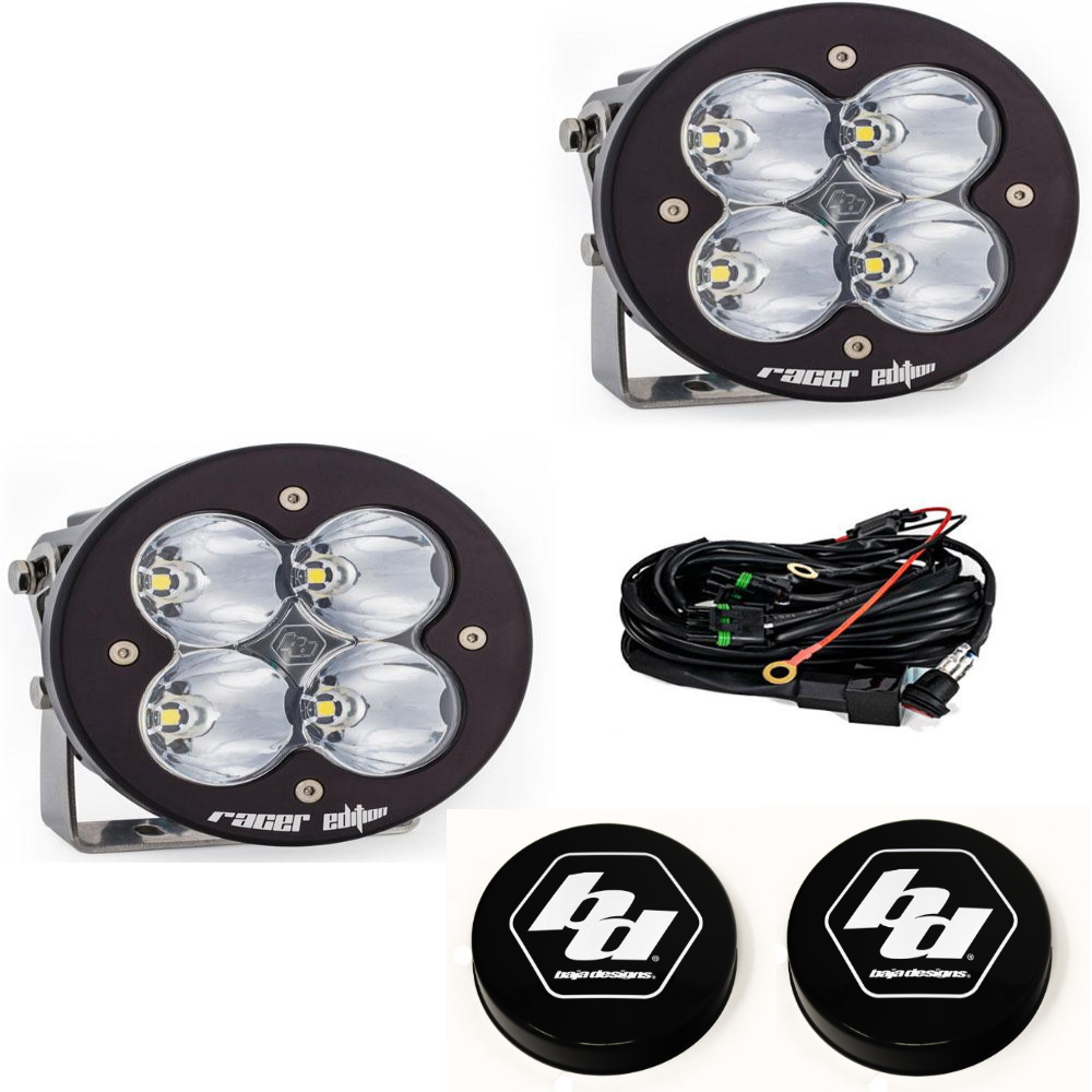 Image of Baja Designs XL-R Racer Edition Clear LED Light Pod Kit w/ Wiring & Rock Guards