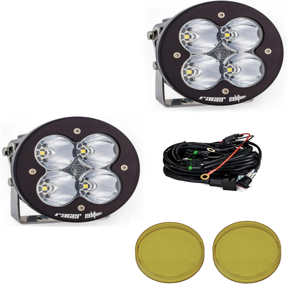 Image of Baja Designs XL-R Racer Edition Clear LED Light Pod Kit w/ Wiring & Rock Guards