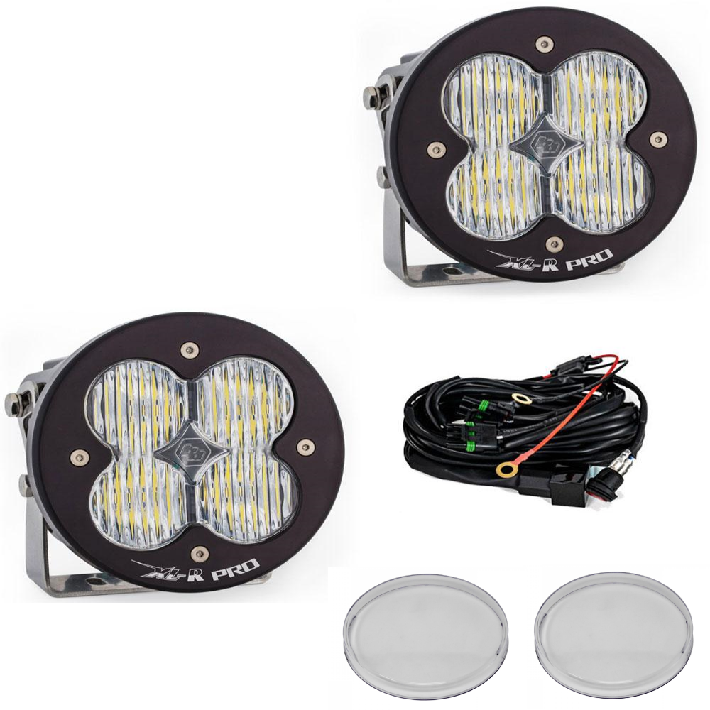 Image of Baja Designs XL-R Pro Wide Cornering LED Light Pod Kit w/ Wiring & Rock Guards