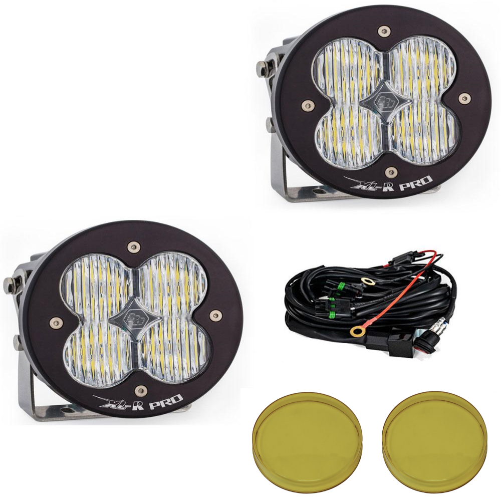 Image of Baja Designs XL-R Pro Wide Cornering LED Light Pod Kit w/ Wiring & Rock Guards