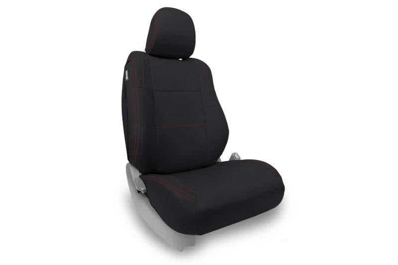 Image of PRP 12-15 Toyota Tacoma Front Seat Covers - TRD / Sport Edition (Pair) - Black with Red Stitching