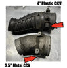 Image of KC Polished 63/73 Turbo - .84 AR - 4" Plastic CCV For 94-98 Ford 7.3 Powerstroke
