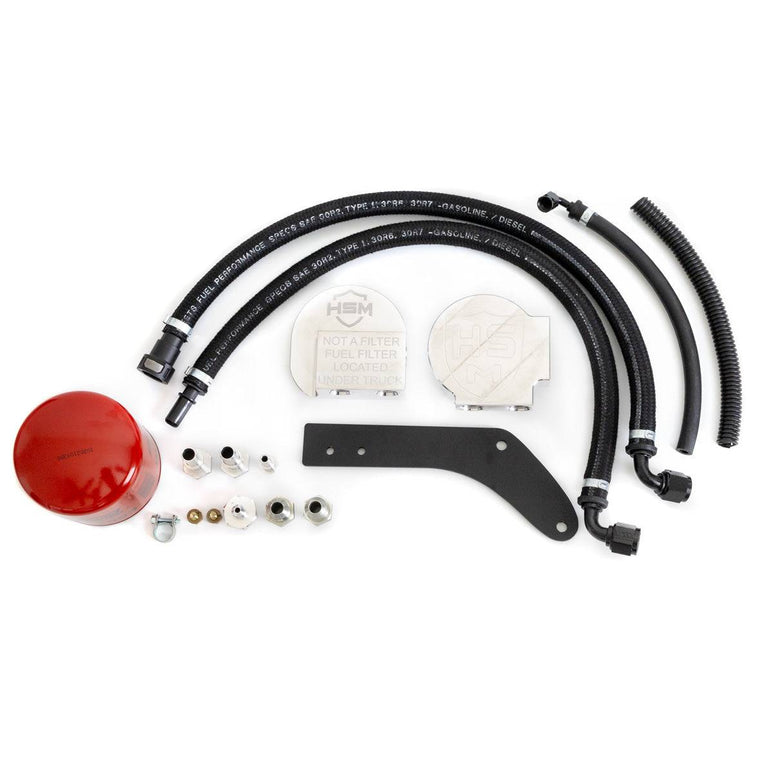 HS-Motorsports Upper Fuel Filter Relocation Kit For 17-25 Ford 6.7L Po ...