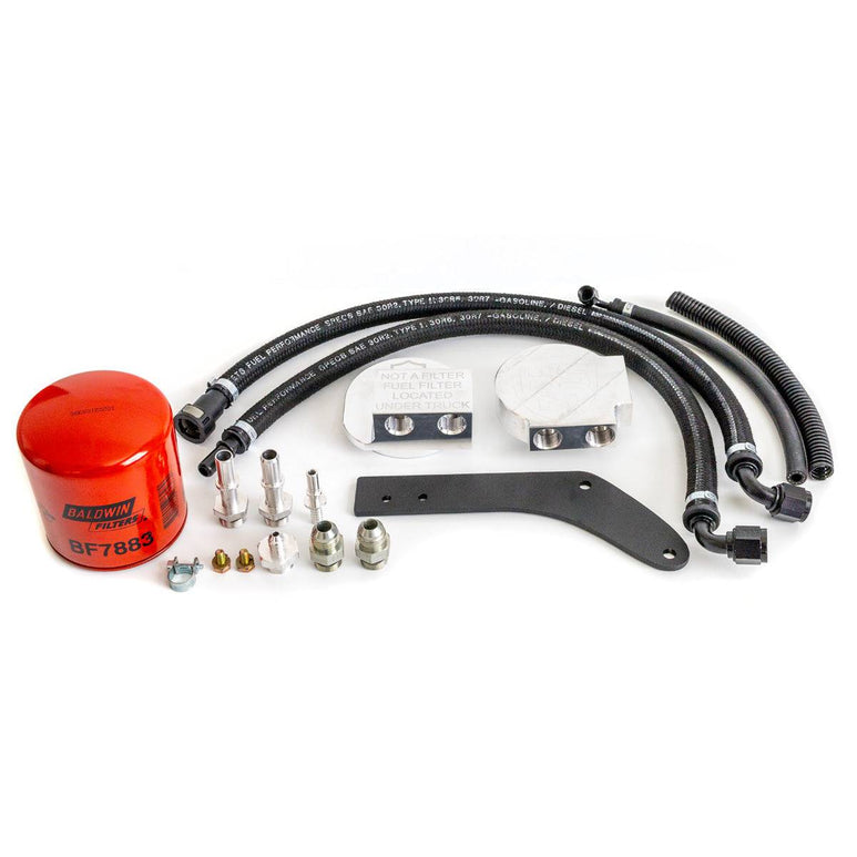 HS-Motorsports Upper Fuel Filter Relocation Kit For 17-25 Ford 6.7L Po ...