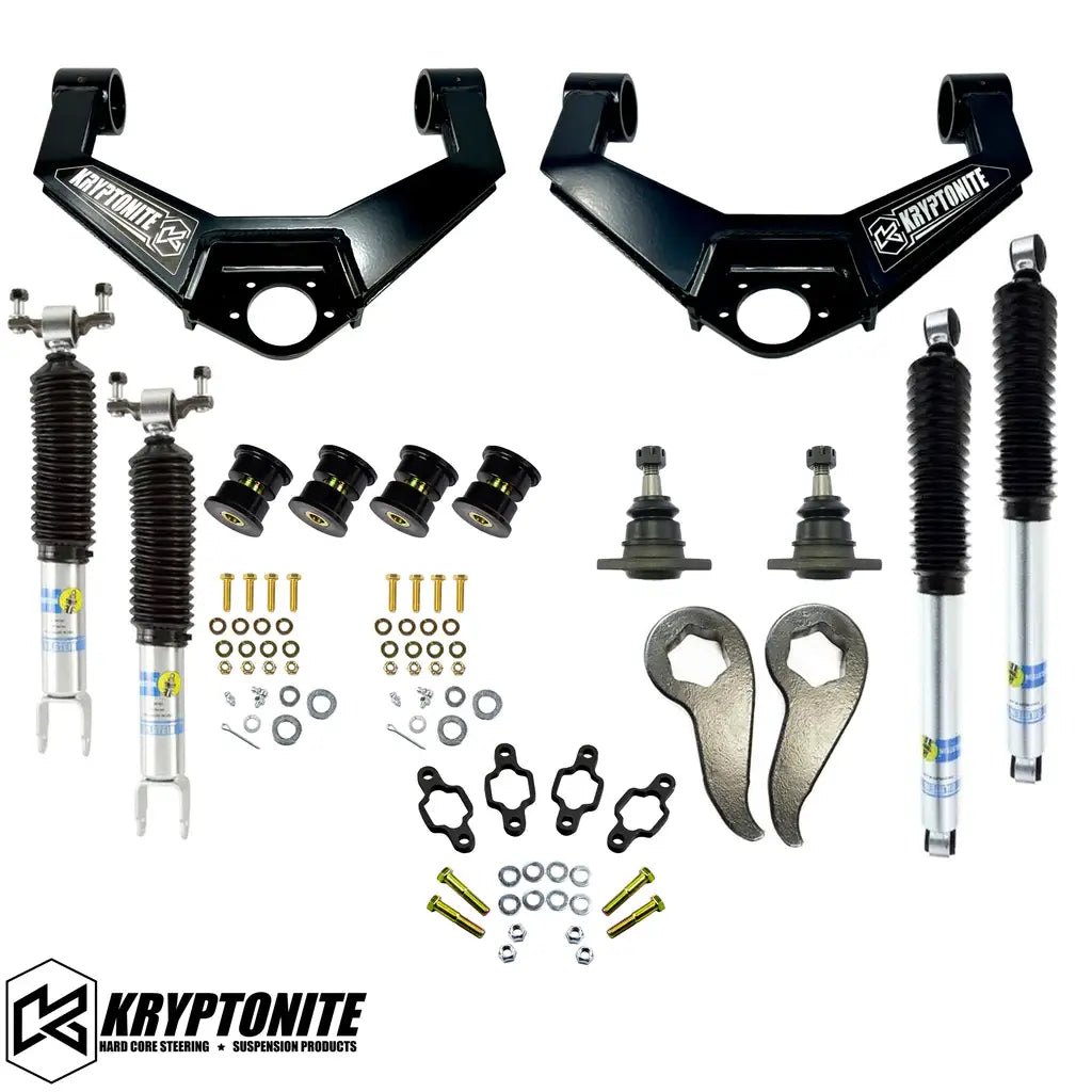 Image of Kryptonite Stage 3 Leveling Kit With Bilstein Shocks For 11-19 Chevy/GMC 2500HD/3500HD