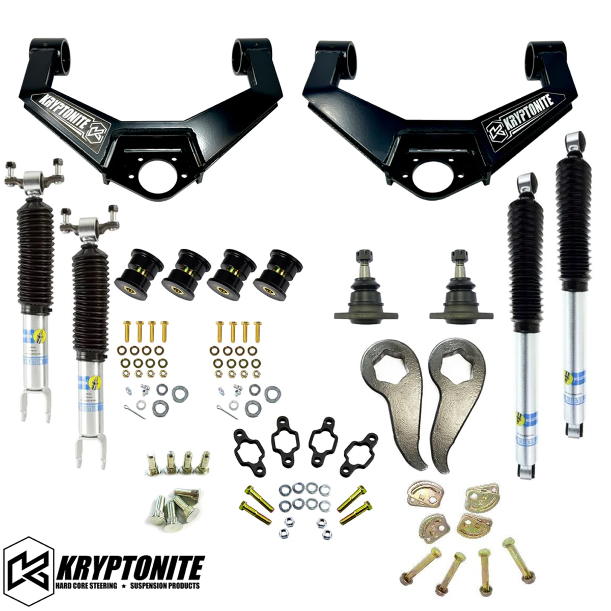 Image of Kryptonite Leveling Kit/Bilstein Shocks/Cam Pins & Bolts 20-23 GM 2500HD 3500HD