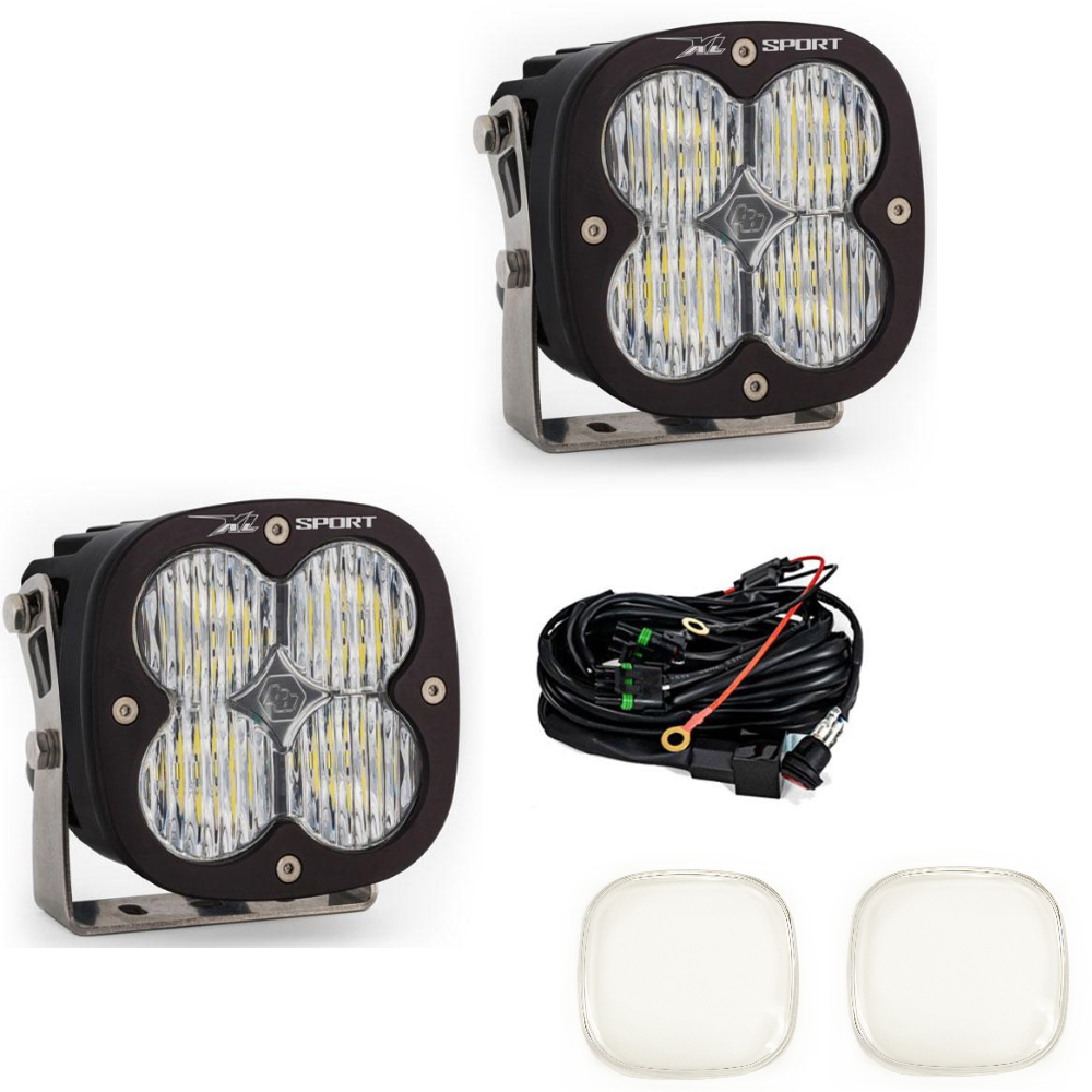 Image of Baja Designs XL Pro  Wide Cornering Light Pod Kit w/ Wiring & Clear Rock Guards