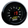 Image of AEM 30-35psi Boost Display Gauge- Black & Silver Bezel - Black & White Faceplate