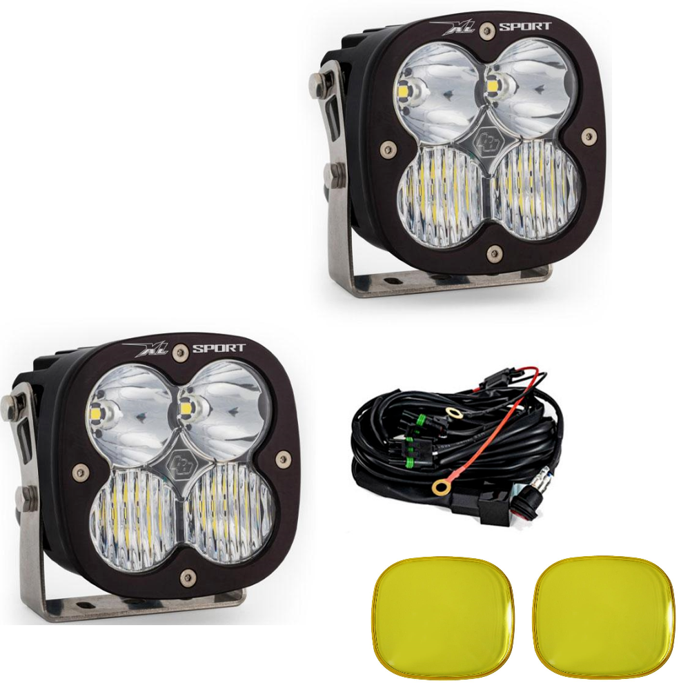 Image of Baja Designs XL80 Driving/Combo LED Light Pod Kit w/ Wiring & Amber Rock Guards