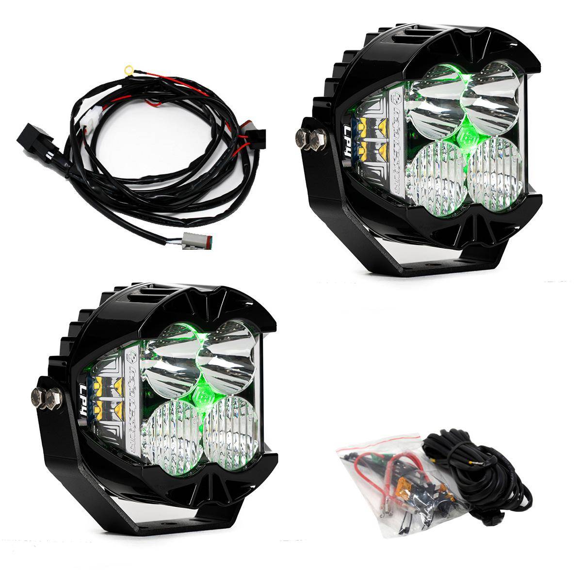 Image of Baja Designs LP4 Pro LED Driving/Combo Light Pod Kit w/ Green Backlight & Wiring