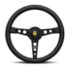 Image of Momo Prototipo Black Edition 350MM Leather Steering Wheel w/ White Stitching