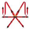 Image of Momo Six-Point Red Camlock Harness/Seat Belt Bypass/Clip-In Kit - Universal