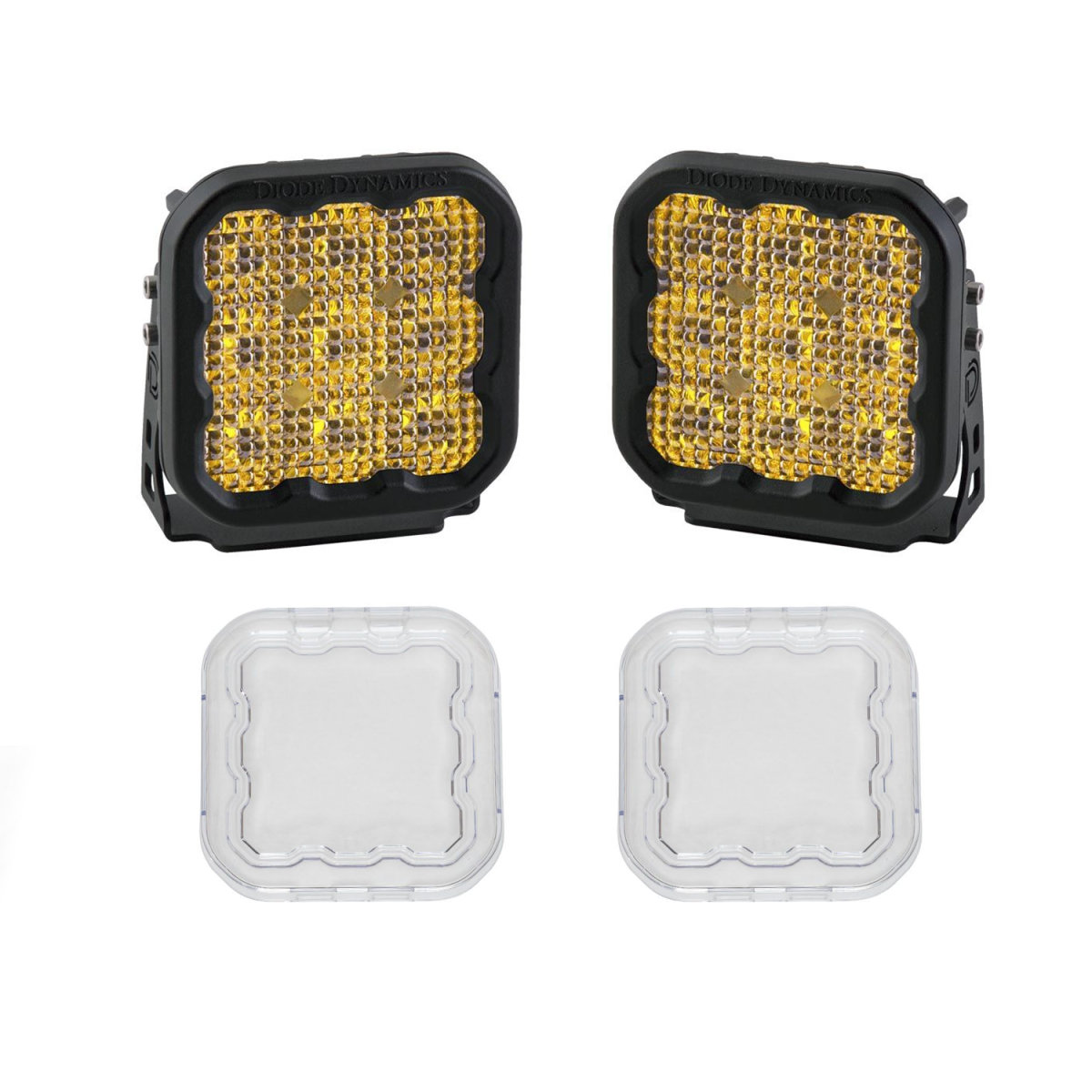 Image of Diode Dynamics SS5 Amber Sport Universal Flood Light Kit w/ Clear Lens Covers
