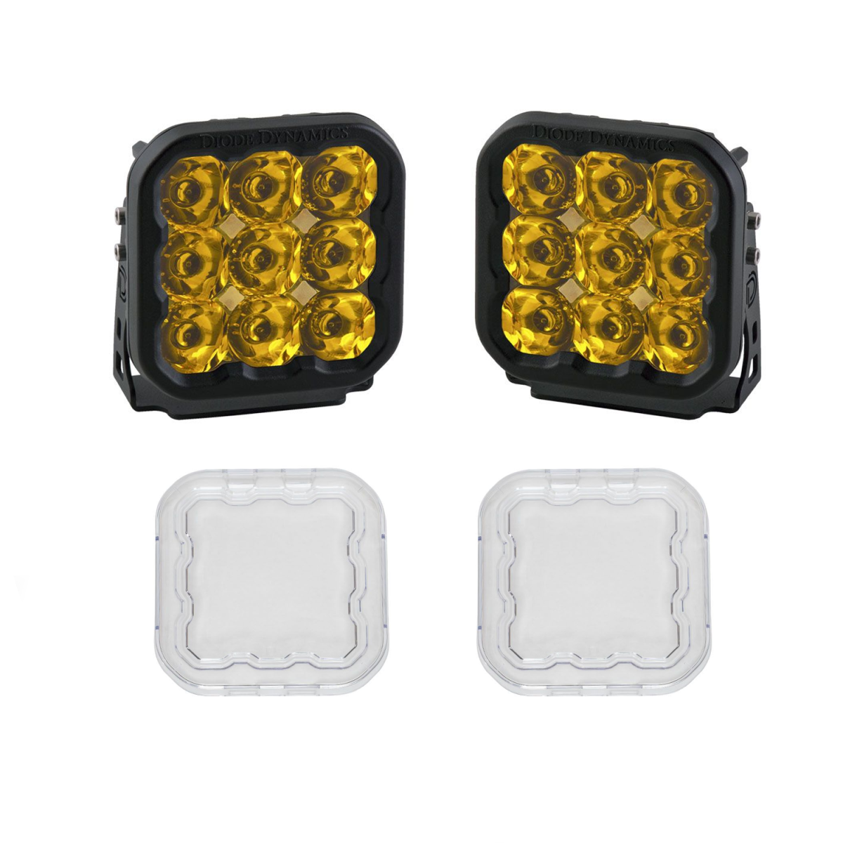 Image of Diode Dynamics SS5 Amber Sport Universal Spot Light Pod Kit w/ Clear Lens Covers