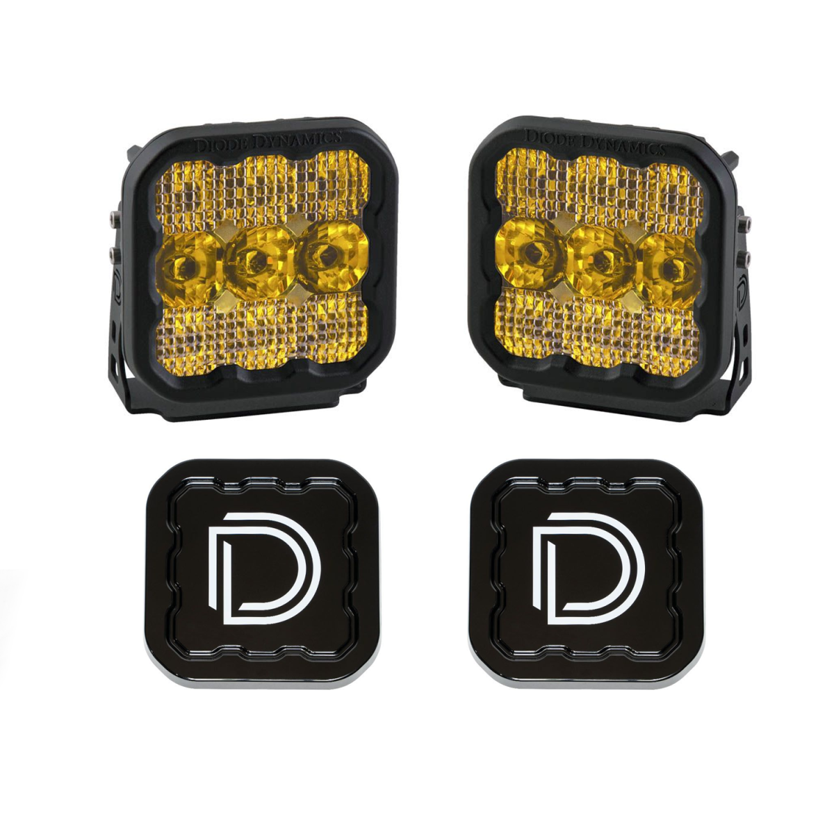 Image of Diode Dynamics SS5 Amber Pro Universal Combo Light Pod Kit w/ Black Lens Covers