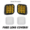 Image of Diode Dynamics SS5 Amber Pro Universal Spot Light Pod Kit w/ Clear Lens Covers