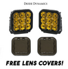Image of Diode Dynamics SS5 Amber Pro Universal Spot Light Pod Kit w/ Smoked Lens Covers