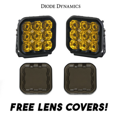 Image of Diode Dynamics SS5 Amber Pro Universal Spot Light Pod Kit w/ Smoked Lens Covers