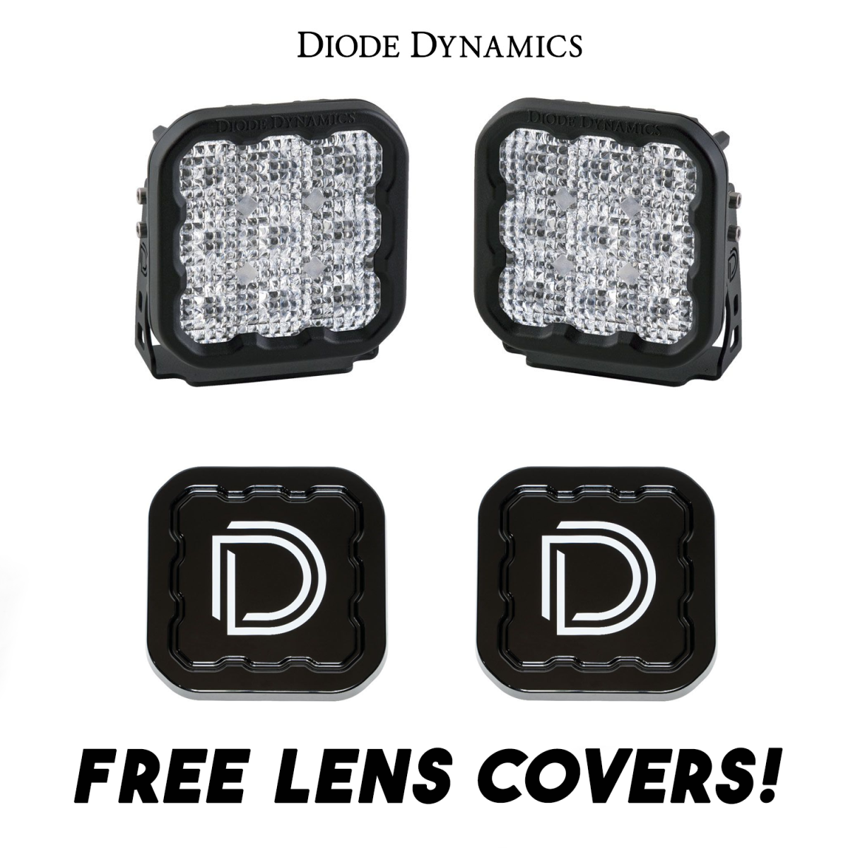 Image of Diode Dynamics SS5 Pro LED Flood Light Kit w/ Multi Backlight Colors & Covers