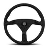 Image of Momo Montecarlo 350mm Lightweight Aluminum Black Alcantara Racing Steering Wheel